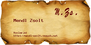 Mendl Zsolt névjegykártya